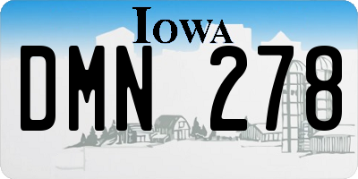 IA license plate DMN278