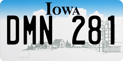 IA license plate DMN281