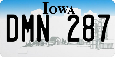 IA license plate DMN287
