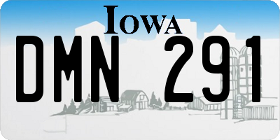 IA license plate DMN291