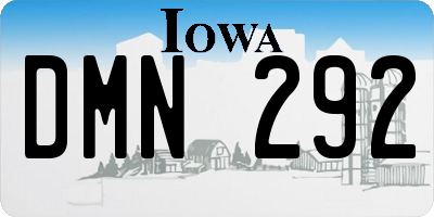 IA license plate DMN292