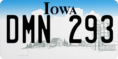 IA license plate DMN293