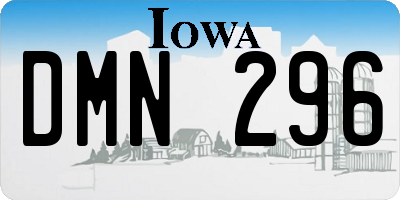 IA license plate DMN296
