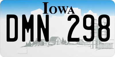 IA license plate DMN298