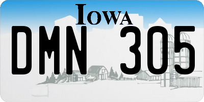 IA license plate DMN305