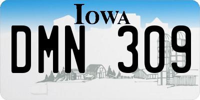 IA license plate DMN309