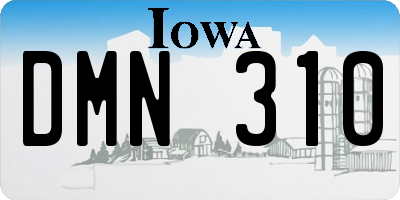 IA license plate DMN310