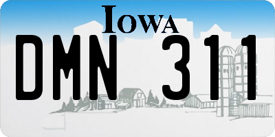 IA license plate DMN311