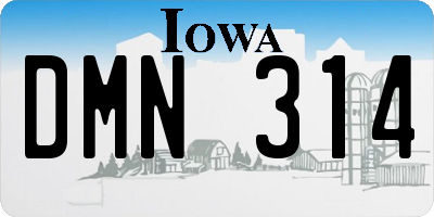 IA license plate DMN314