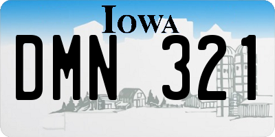 IA license plate DMN321