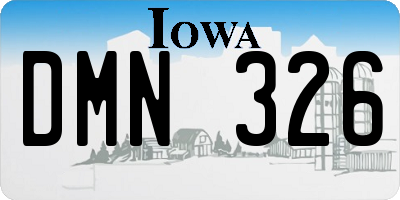 IA license plate DMN326