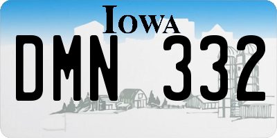 IA license plate DMN332