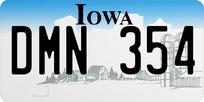 IA license plate DMN354