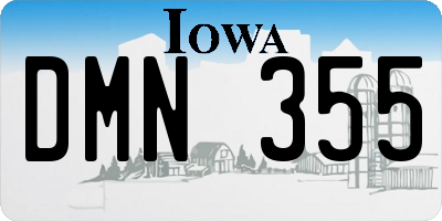 IA license plate DMN355
