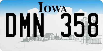 IA license plate DMN358