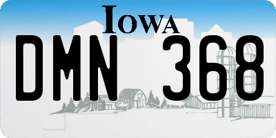 IA license plate DMN368