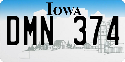 IA license plate DMN374