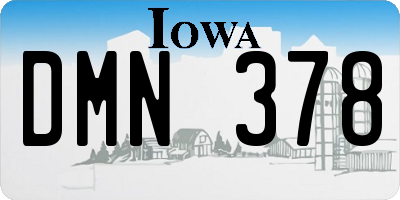 IA license plate DMN378