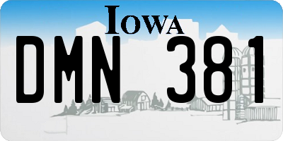 IA license plate DMN381
