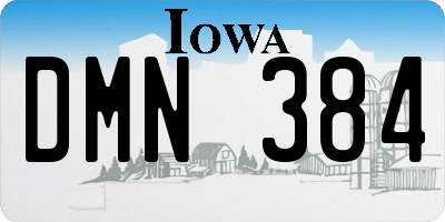 IA license plate DMN384
