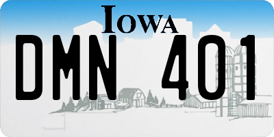 IA license plate DMN401