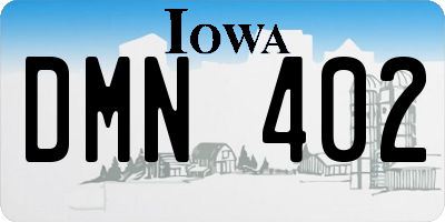 IA license plate DMN402