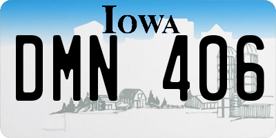 IA license plate DMN406