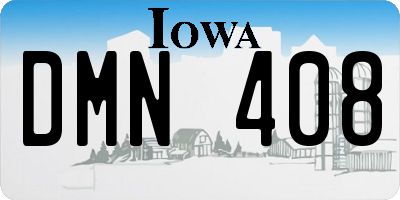 IA license plate DMN408