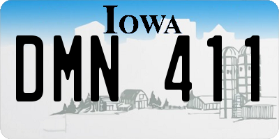 IA license plate DMN411