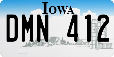 IA license plate DMN412