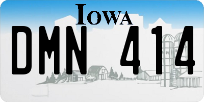 IA license plate DMN414