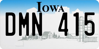 IA license plate DMN415