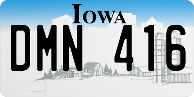 IA license plate DMN416