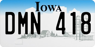 IA license plate DMN418