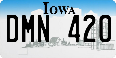 IA license plate DMN420