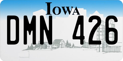 IA license plate DMN426
