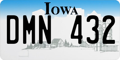 IA license plate DMN432
