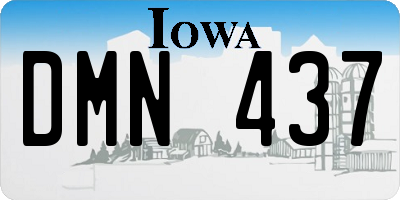 IA license plate DMN437