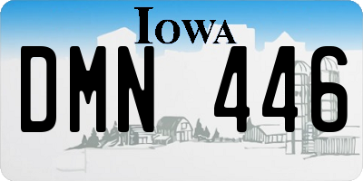 IA license plate DMN446