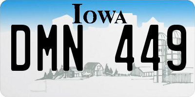 IA license plate DMN449