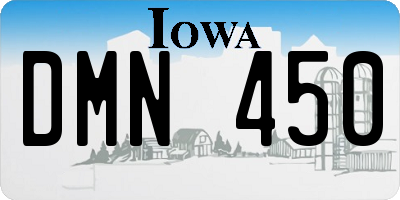 IA license plate DMN450