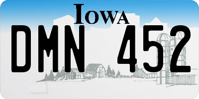 IA license plate DMN452