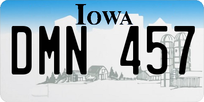 IA license plate DMN457