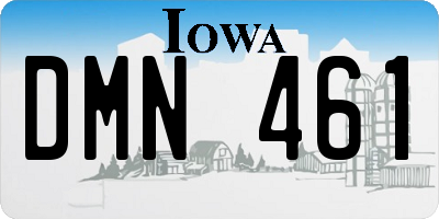IA license plate DMN461