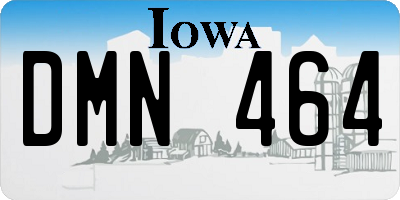 IA license plate DMN464