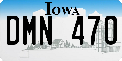 IA license plate DMN470