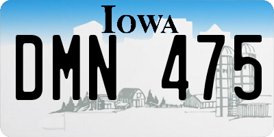IA license plate DMN475