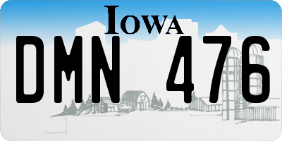 IA license plate DMN476