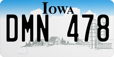 IA license plate DMN478