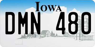 IA license plate DMN480